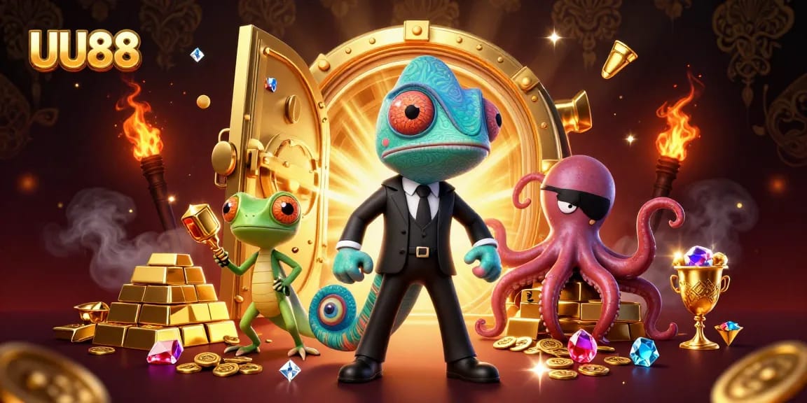 UU88 immerses players in a thrilling casino adventure featuring vibrant characters and rich treasures.