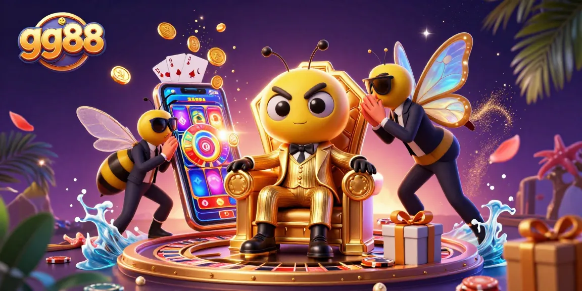 Engage in exciting gaming adventures with gg88, featuring vibrant casino elements and whimsical characters.