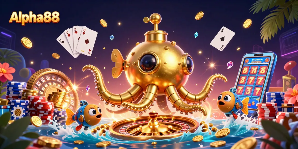 Experience thrilling gaming action at Alpha88 with a vibrant underwater casino scene.