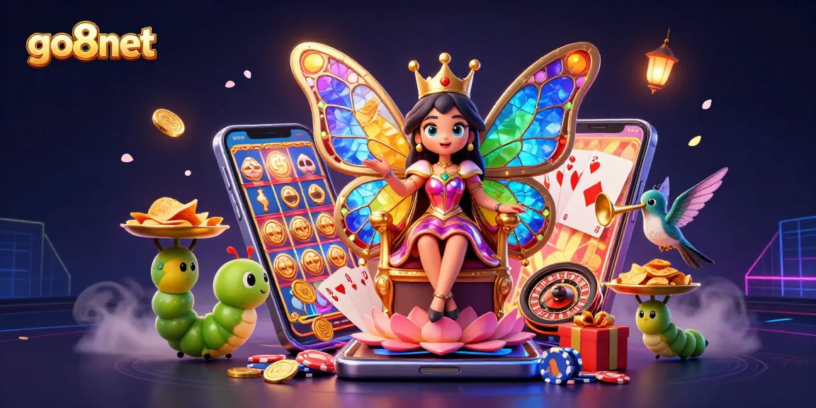 Experience thrilling slots with go8net's captivating 3D casino illustration packed with action.