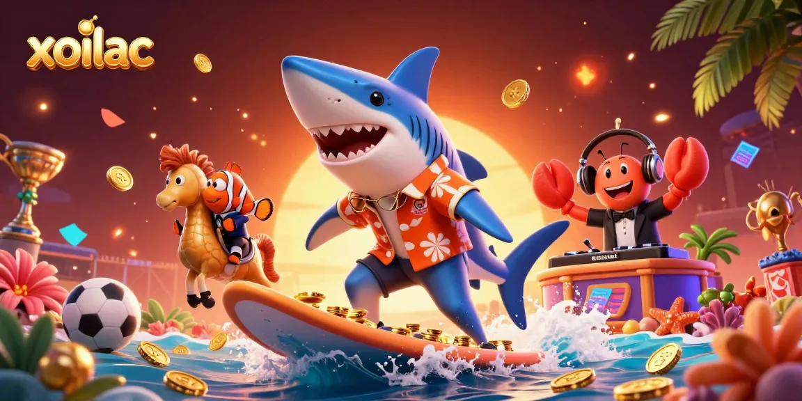 Experience thrilling moments with xoilac's colorful sports and gambling scene featuring vibrant animations.