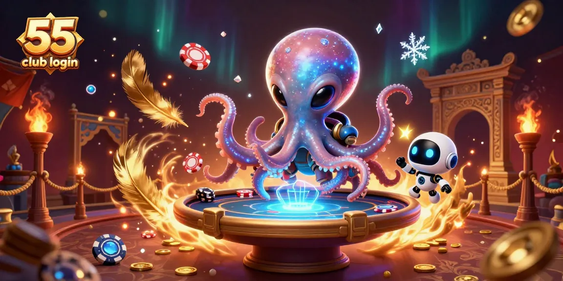 Experience the thrill of the 55 club login with this dynamic alien poker scene!