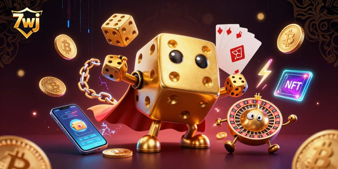 Engage with the vibrant 7wj casino adventure featuring golden dice and crypto elements!
