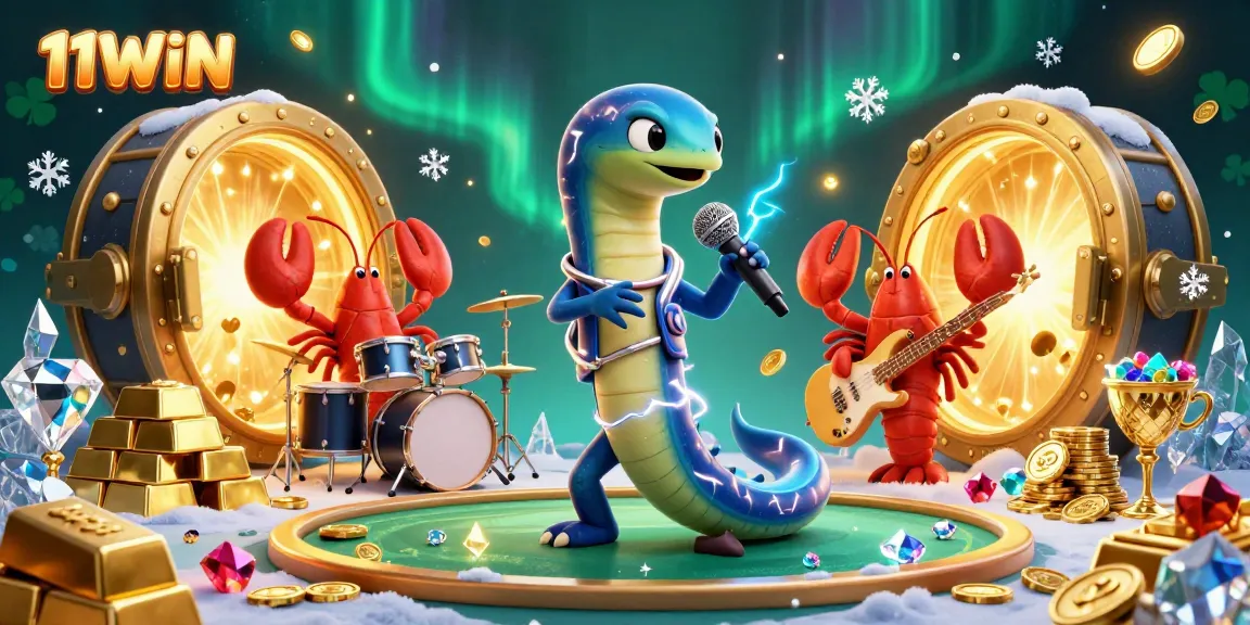 Experience 11WIN's underwater casino spectacle featuring a DJ electric eel, gems, and treasures.